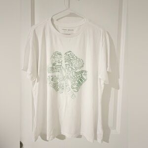 Lucky Brand SHAMROCK White T-Shirt Shamrock Graphic NWOT LG 23”PTP SOFT Unisex